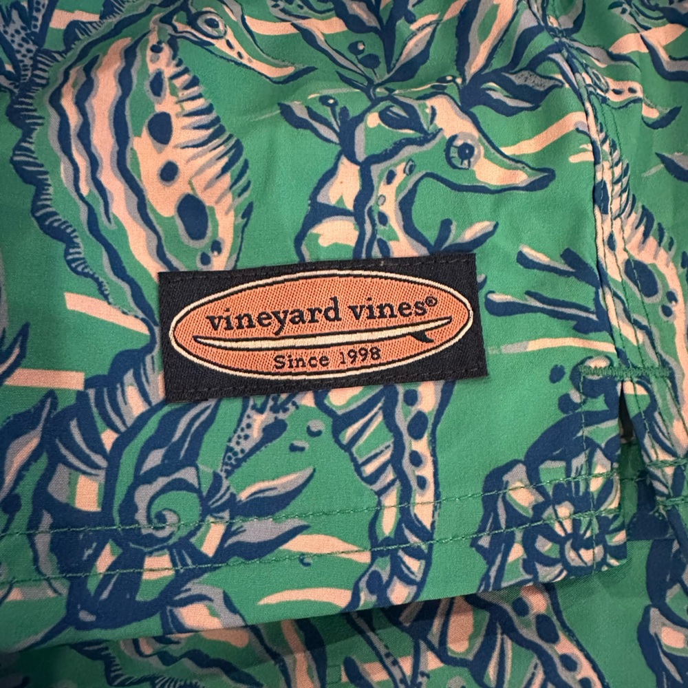 Vineyard Vines Seahorse Scene Swimwear in Aqua and Blue